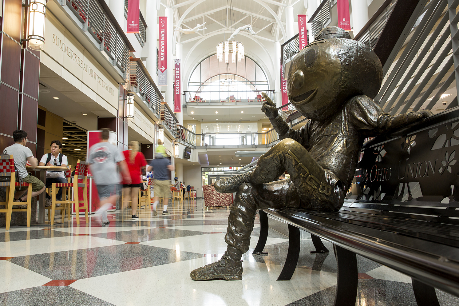 Bronze Brutus statuary in the Ohio Union